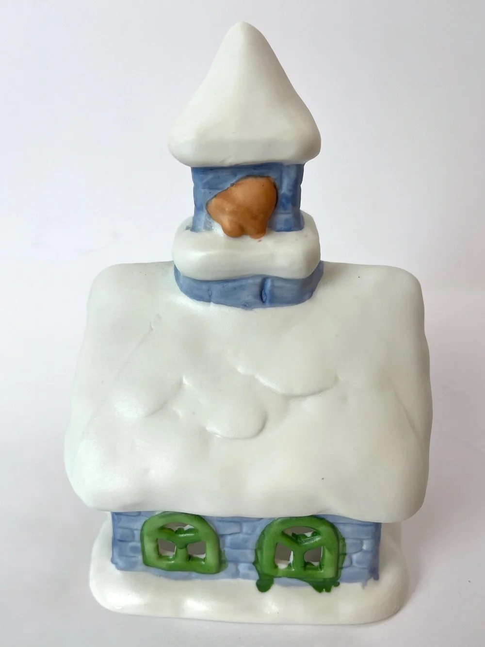 PARTYLITE BLUE CERAMIC TEALITE CHURCH